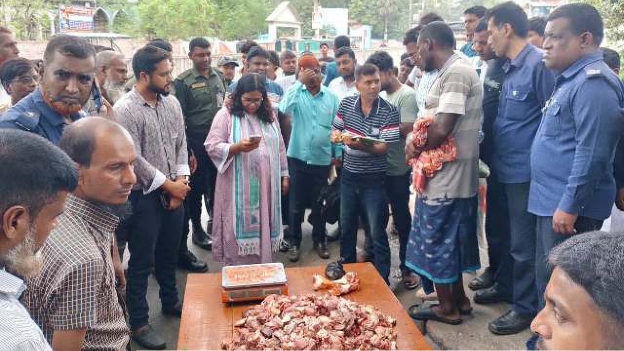 গোদাগাড়ীতে অসুস্থ গরু জবাই করে মাংস বিক্রি, ১০ হাজার টাকা জরিমানা